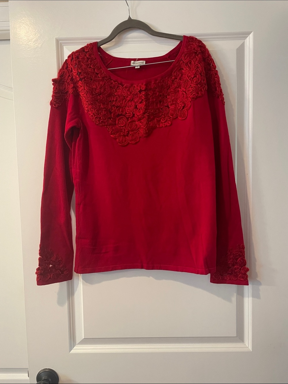 Boston Proper Red Knit Top